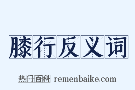 膝行反义词是什么意思的图片